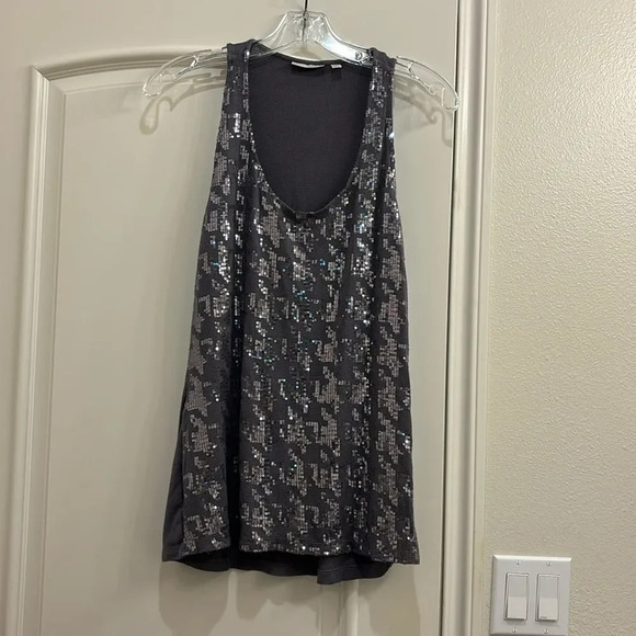 Halogen woman's sparkly gray tank top - Picture 1 of 10